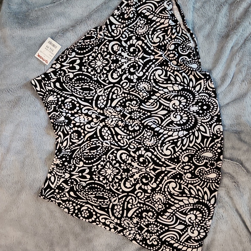 Cynthia Rowley Black and White Floral Skirt